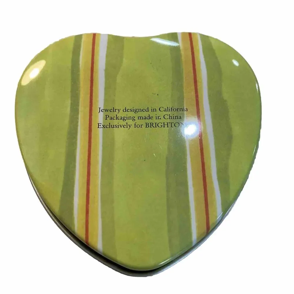 Brighton Heart Shaped Tin Jewelry Keepsake Gift Box Collectible Metal Container
